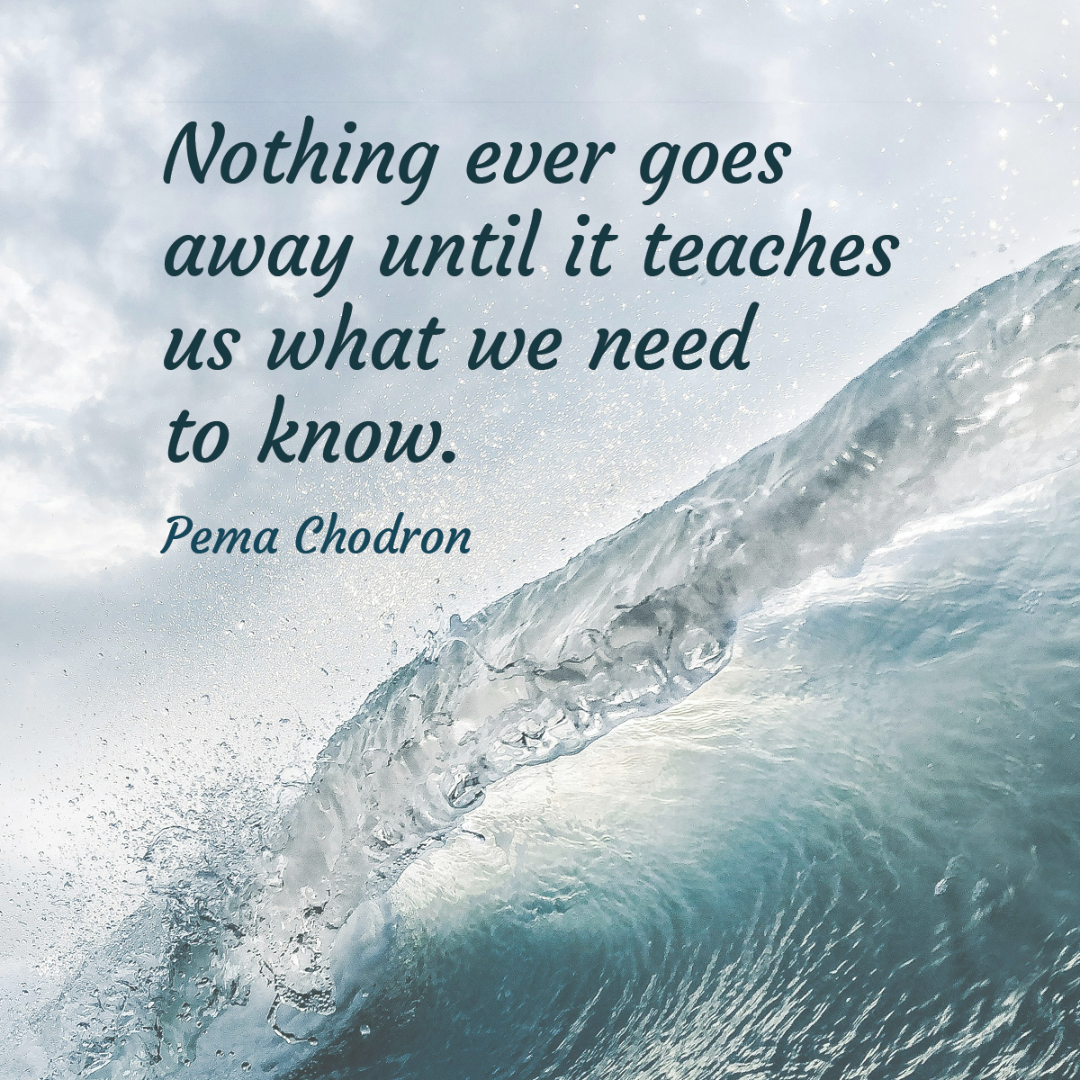 Nothing ever goes away until it teaches us what we need to know