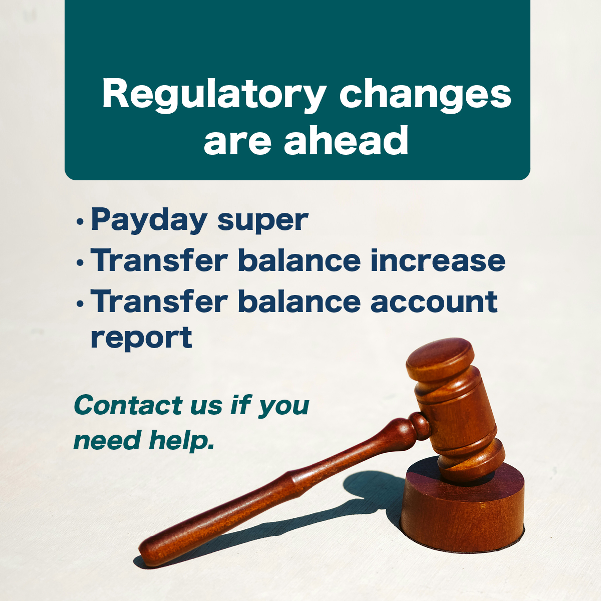 Regulatory changes are ahead.